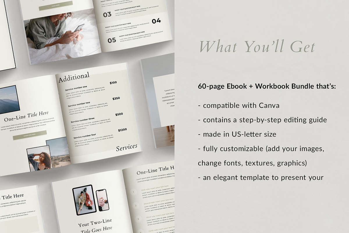Ebook + Workbook Bundle | CANVA, a Magazine Template by Ralony (Photo 2 of 26)