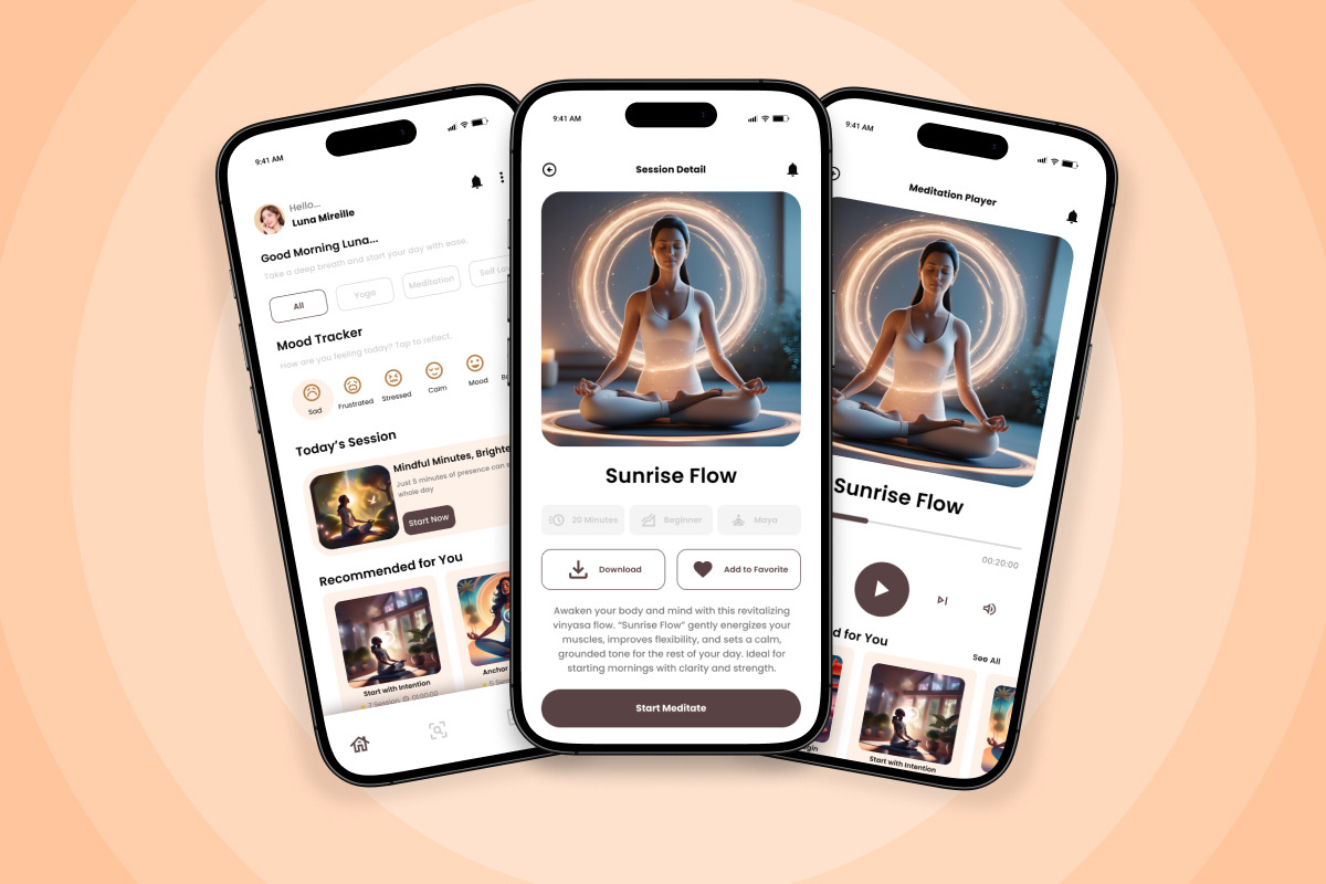 Serivana - Yoga App Design Template, an App Template by productype1 (Photo 4 of 5)