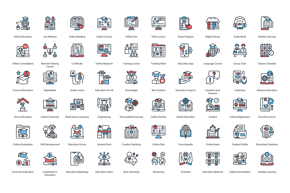 E-Learning and Training Color Icons, a Duotone Icon by vectorstank (Photo 2 of 3)