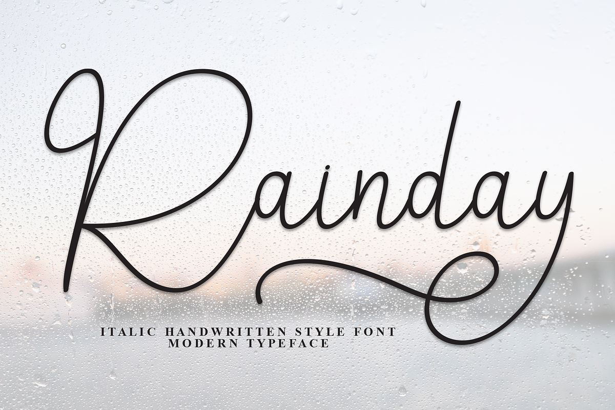 Rainday | Script Font, a Handwritten Font by Scratchones (Photo 1 of 9)