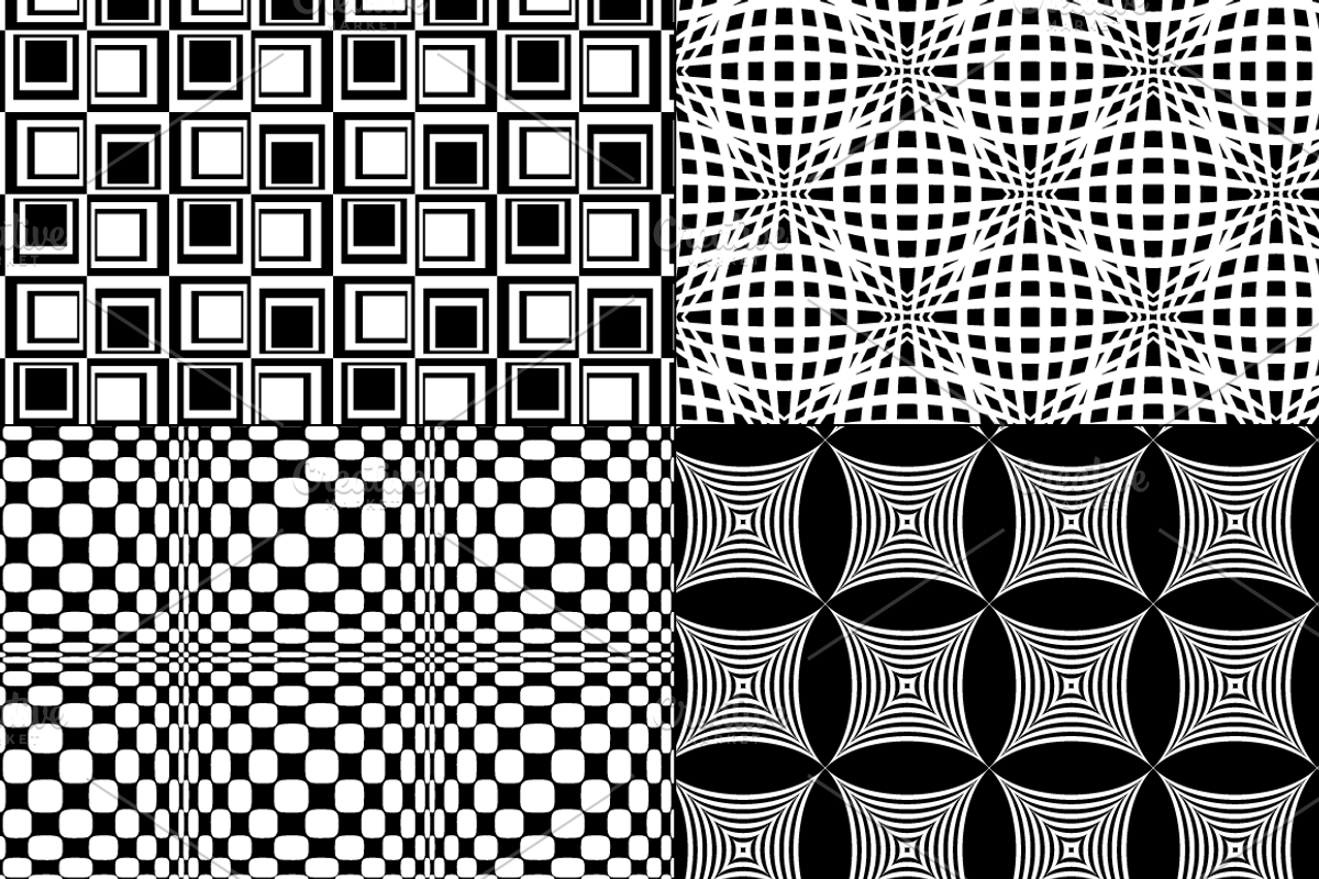 Black & White Op Art Patterns preview 3