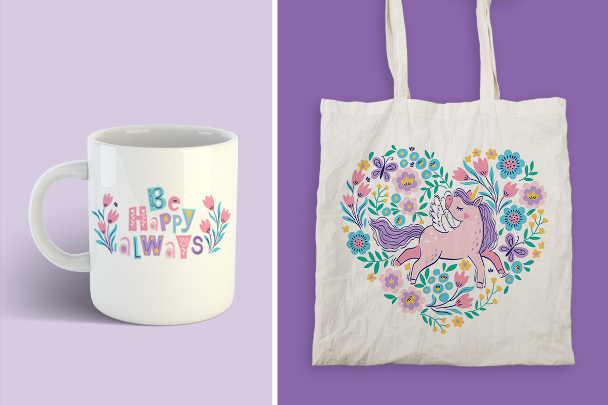Flowers and Unicorns Patterns, a Pattern Graphic by Nataliia Toporovska (Photo 9 of 12)