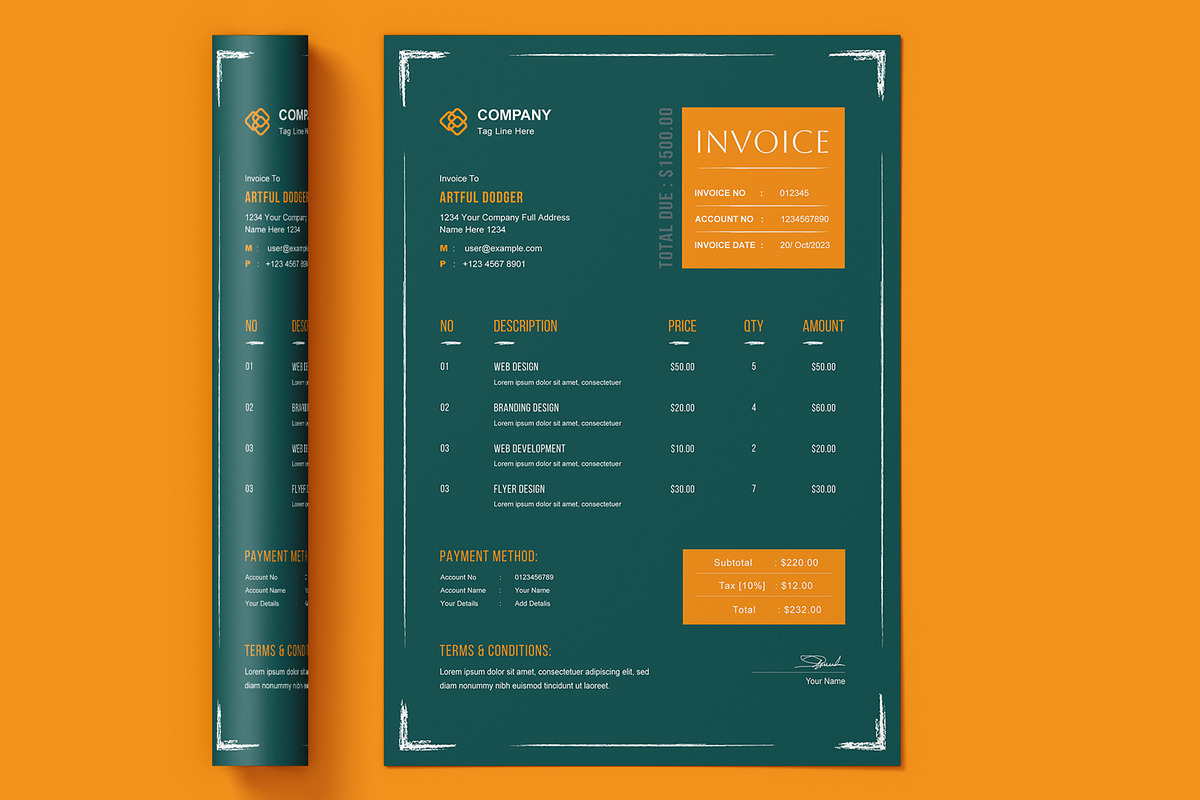 Invoice Design Layout, a Stationery Template by ContestDesign (Photo 2 of 2)