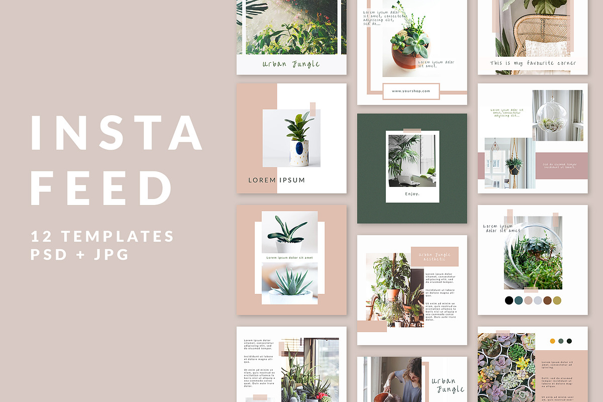 Minimalist Insta Feed Templates, a Social Media Template by helgascandinavus (Photo 1 of 5)