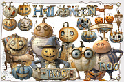 Quirky Halloween Pumpkin Clipart Kit, a Decorative Illustration by Area (Thumbnail 17 of 17)