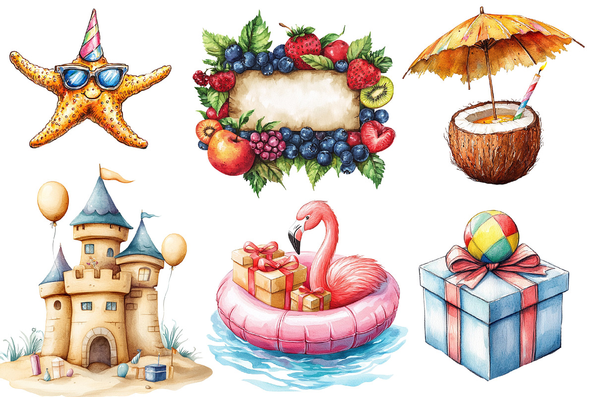 Summer Party Clipart, an Illustration by Designworld (Photo 4 of 6)