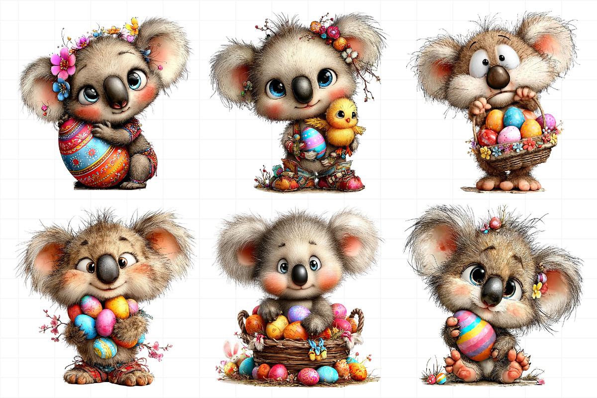 Whimsical Easter Koala Clipart, an Illustration by Daily.Designs (Photo 5 of 7)