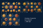 Golden Celestial Sun Clipart, a Decorative Illustration by StockVerse Creative (Thumbnail 1 of 4)