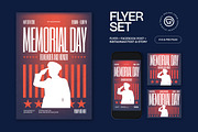 Blue Red Bold Memorial Day Flyer Set, a Flyer Template by graphicook (Thumbnail 1 of 3)