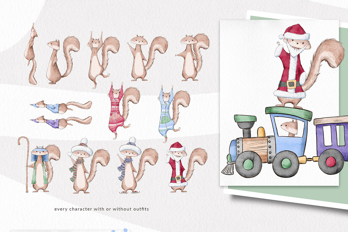 Cute Christmas Characters, a Seasonal Illustration by Pretty Little Lines (Photo 12 of 16)