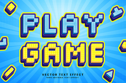 Play Game Vector 3d Text Effect