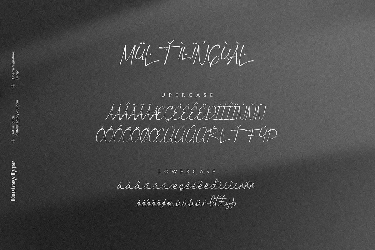 Alberta Signature Script, a Script Font by FactoryType Studio (Photo 6 of 10)