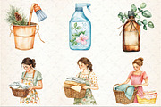 Watercolor Housekeeping Clipart, an Illustration by Rose Art (Thumbnail 3 of 7)