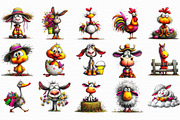 Whimsical Farm Animal Clipart Bundle, an Illustration by Libby Wishes (Thumbnail 3 of 7)
