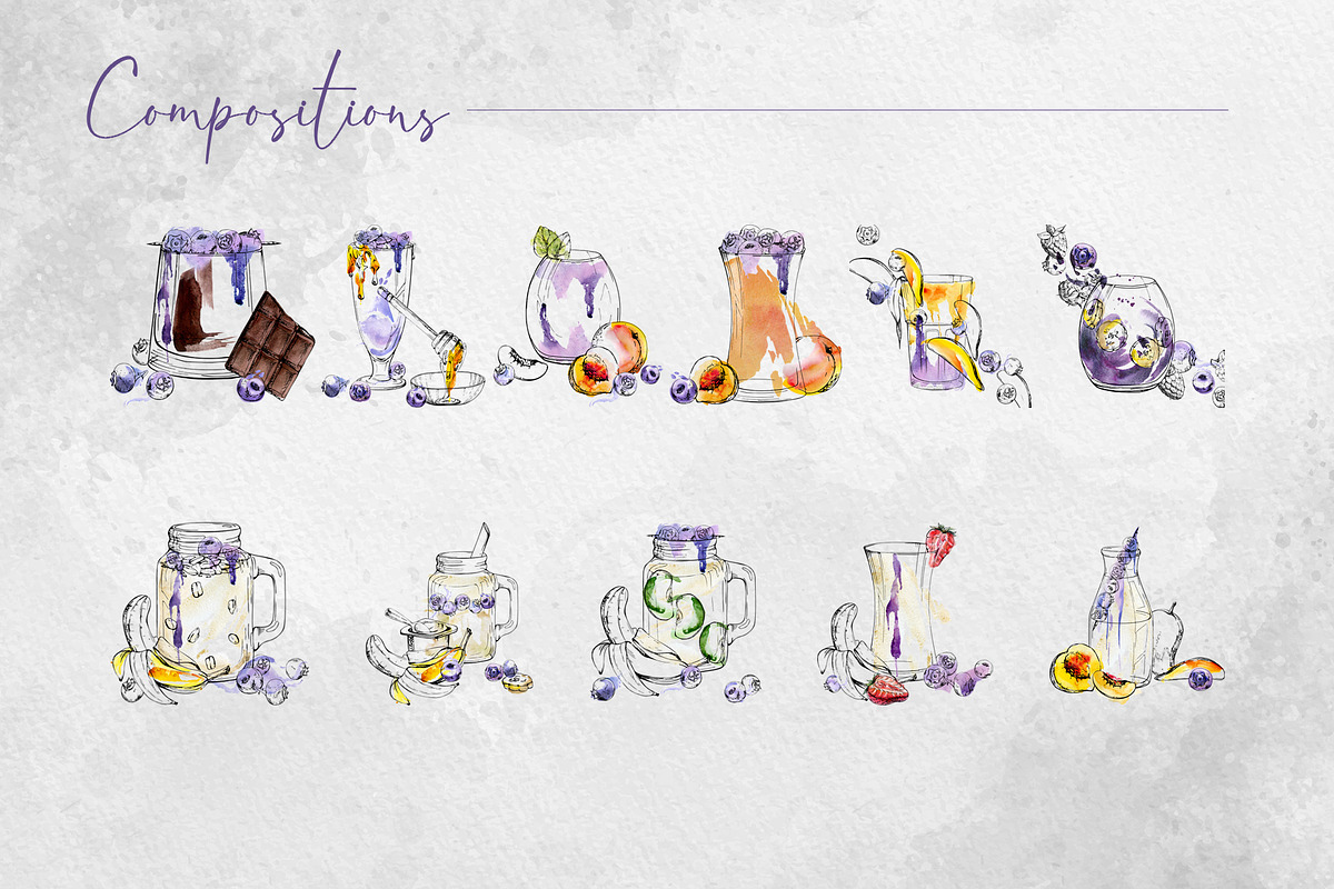 Blueberry smoothies & milkshakes, a Food Illustration by MsFlaffy (Photo 8 of 18)