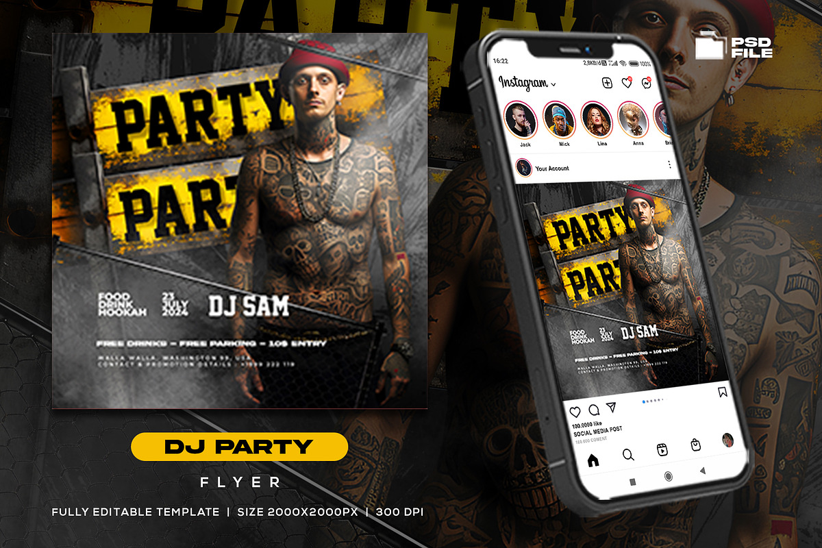 Dj Party Night Flyer Template, a Flyer Template by Rmbimo