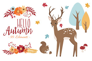 Hello Autumn Clipart Set