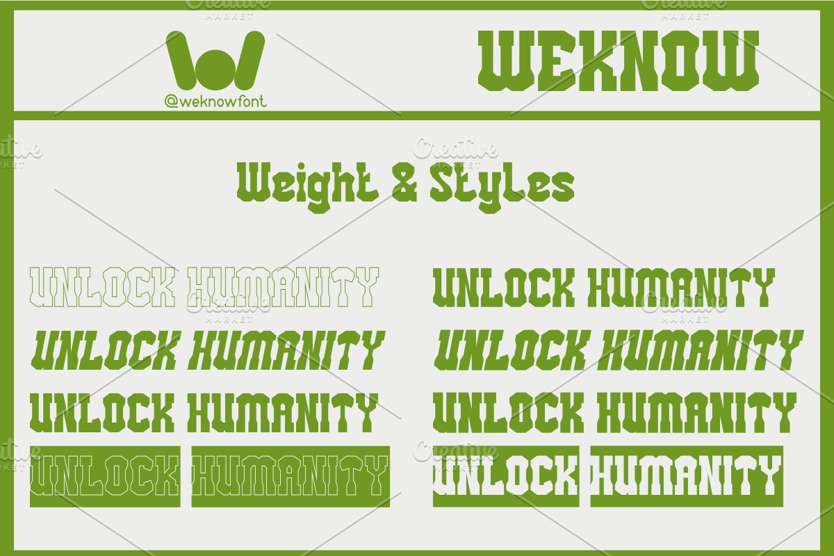Unlock Humanity font, a Font by weknow (Photo 7 of 8)