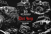 10 Bundle Dark Art Dirt Jeep Car Off, an Illustration by Morspective (Thumbnail 1 of 7)