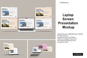 Laptop Screen Presentation Mockup, a Device Mockup by rizalamora