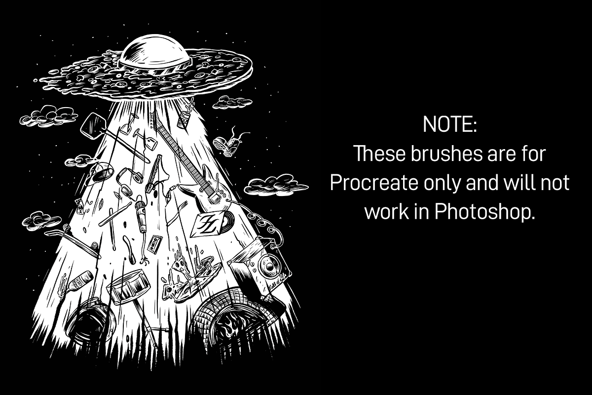 Procreate Vintage Comic Ink Brushes, a Brush Add-On by Ink Gang Boss (Photo 9 of 9)