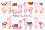 Alpaca Animal. Watercolor Cactus, an Object Graphic by Slastick (Thumbnail 2 of 6)