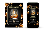 Whiskey 40th Birthday Invitation, an Invitation Template by Earth5168 (Thumbnail 1 of 9)
