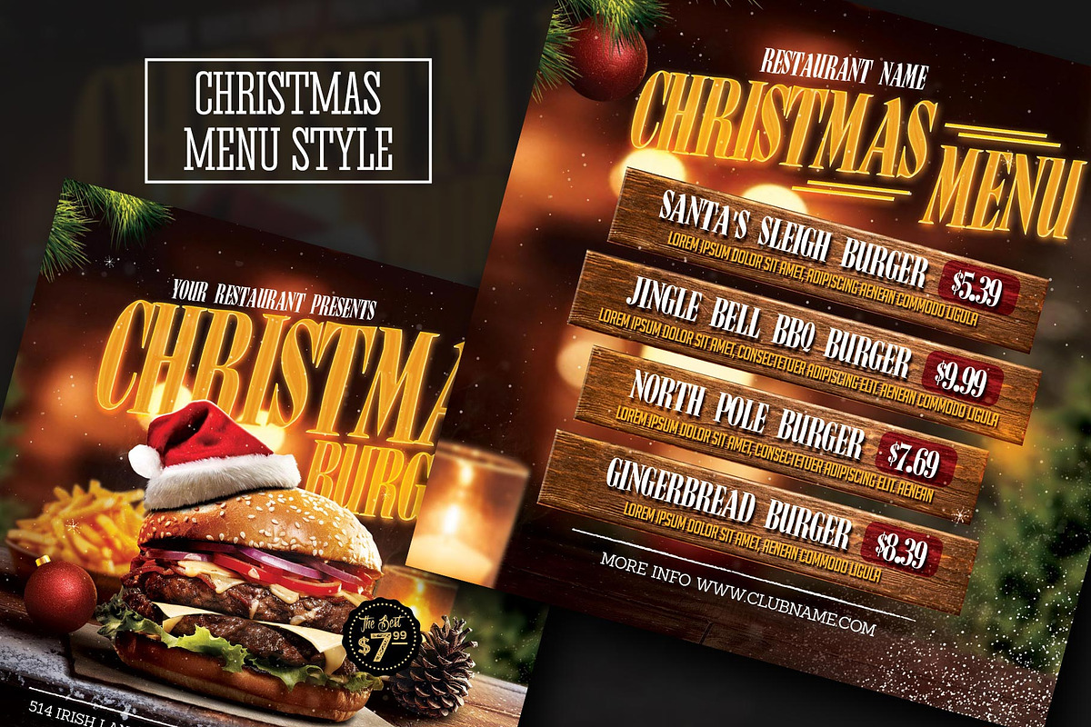 Christmas Burger Flyer, a Templates & Theme by Flyer Designs (Photo 2 of 2)