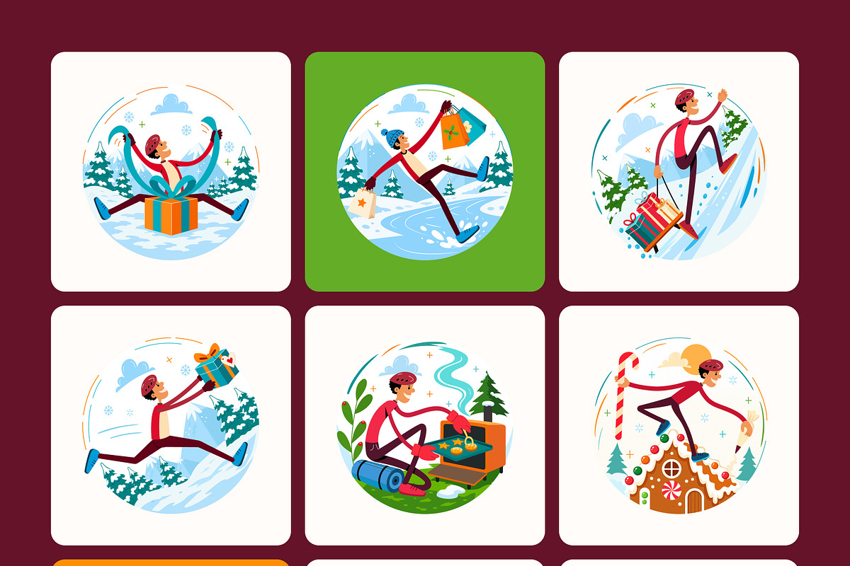 100 Holiday & Outdoor Illustrations, a Seasonal Illustration by Prosymbols (Photo 9 of 11)