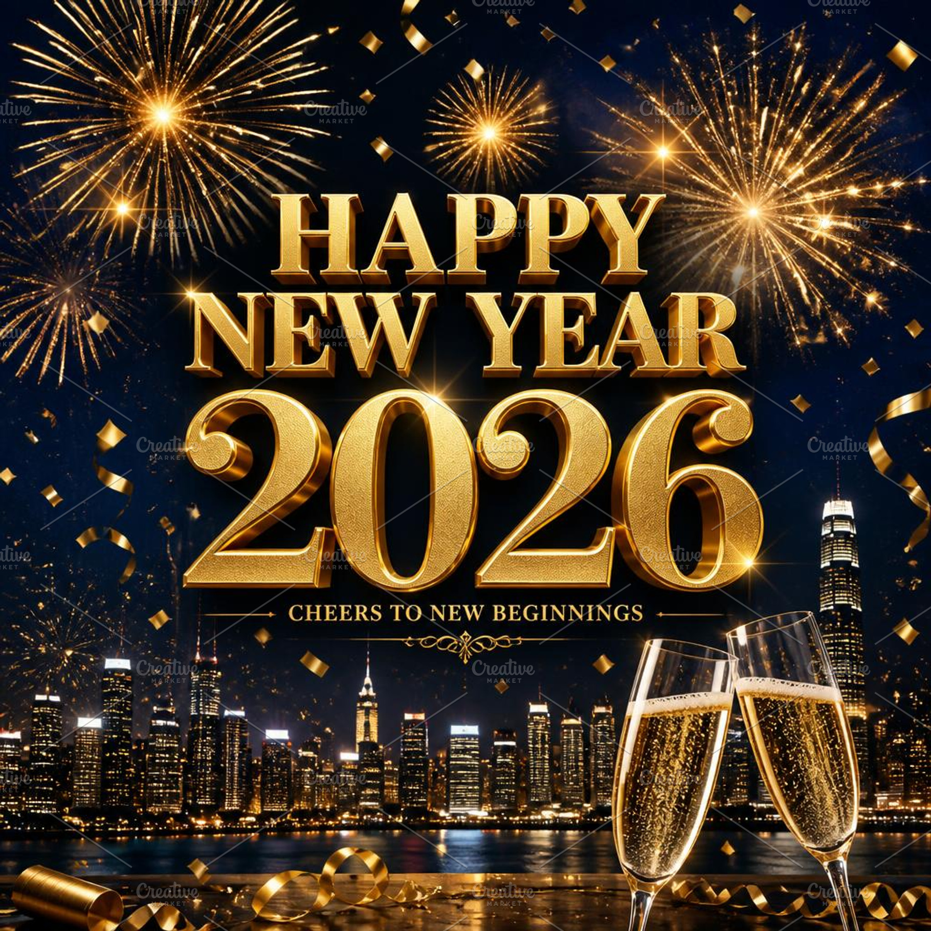Happy New Year 2026 Greeting Card, a Holiday Photo by microtasker