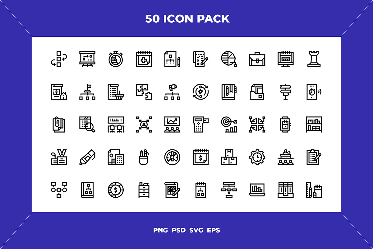 Planning and organization icons, an Outline Icon by Wencory (Photo 1 of 2)