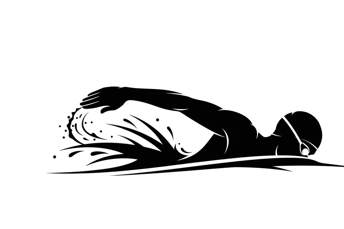 A dynamic Swimming Action Silhouette, an Illustration by Amazin_art (Photo 31 of 31)