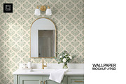 Bathroom Wallpaper Mockup PSD, a Household Mockup by 1001 mockups (Thumbnail 1 of 12)