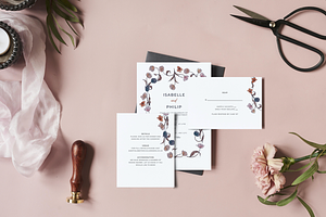 Vintage Botanical Wedding Invitation