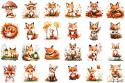 Autumn Foxes & Meadow Clipart, an Illustration by Sublimation Artist (Thumbnail 2 of 6)