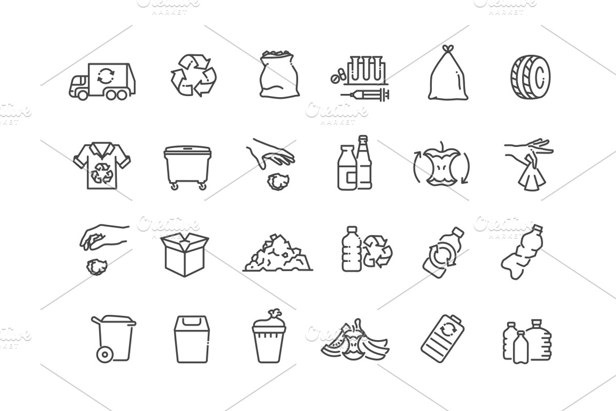 Recycling and Waste Management, an Outline Icon by Tettygreen (Photo 2 of 2)