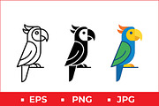 Colorful Parrot Vector Design, a Solid Icon by Artonix (Thumbnail 1 of 2)