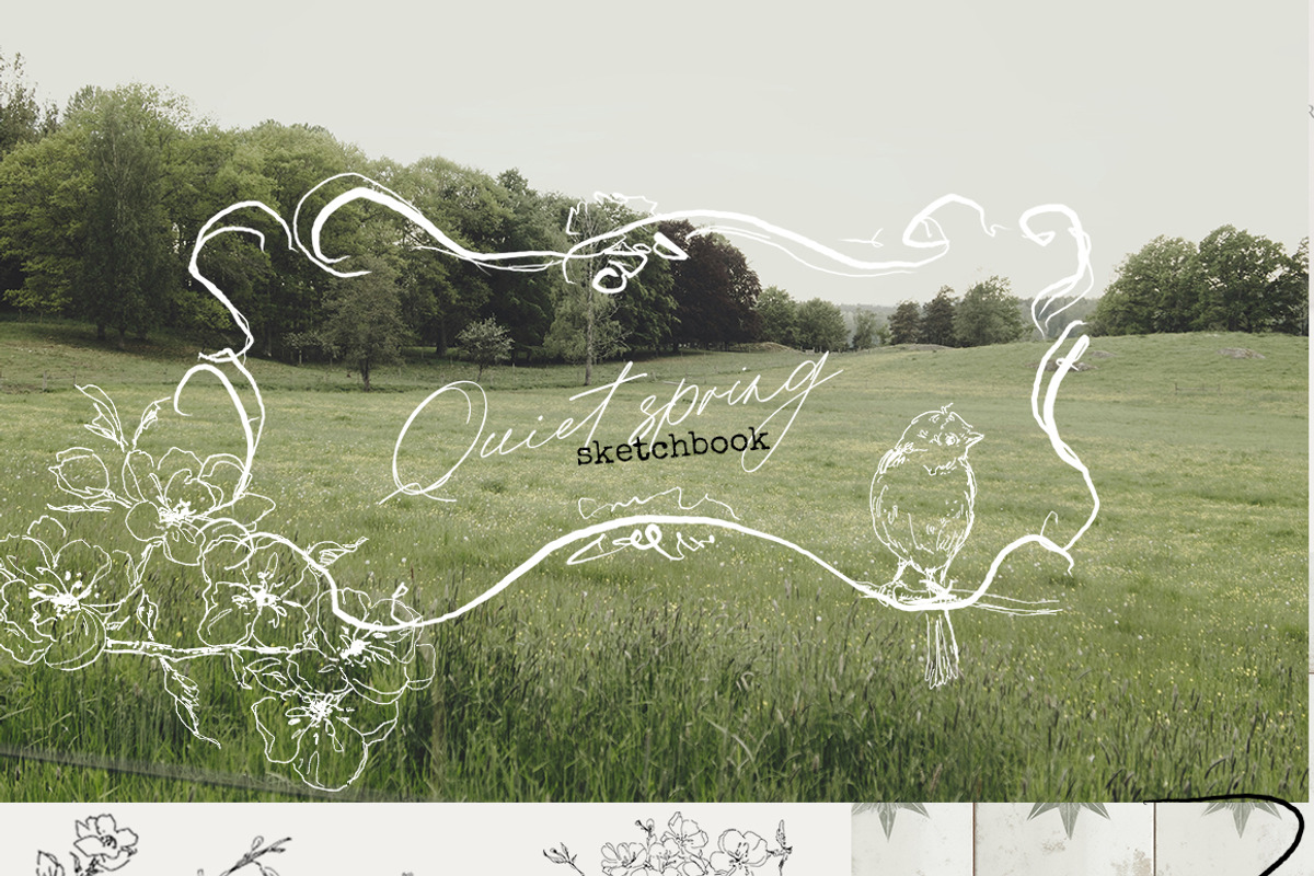Spring line art Vintage cottagecore, a Decorative Illustration by 60secondsArt (Photo 2 of 12)