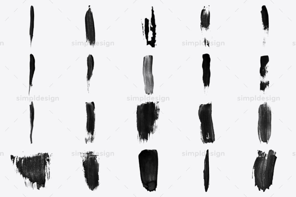98 Stamp Paint Dab Photoshop Brushes, a Brush Add-On by SimplDesign (Photo 4 of 6)