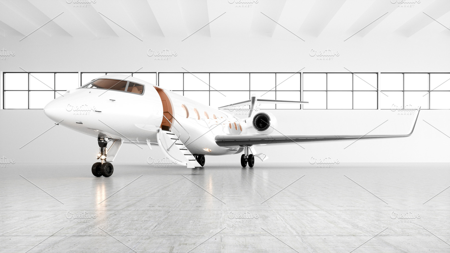 Business jet 021 stock photo containing 3d rendering and air, a Business Photo by SFCRCH MOCKUPS