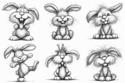 Funny Bunny Sketch Clipart, an Illustration by Libby Wishes (Thumbnail 2 of 8)