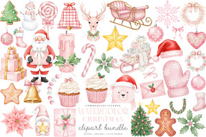 Watercolor Christmas Clipart Bundle, an Illustration by SinaCreation