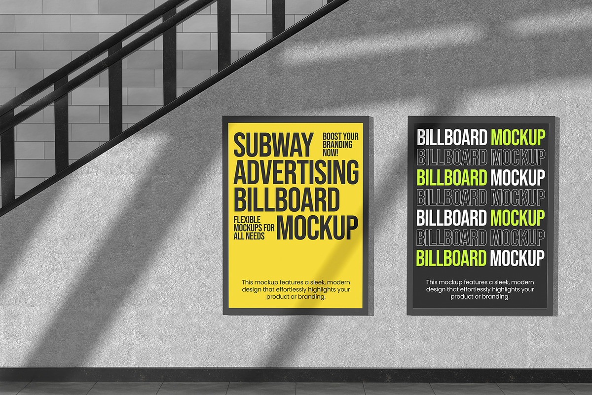 Subway Billboard Mockup, an Advertising Mockup by Unerispace