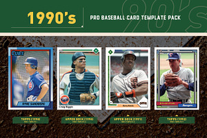 1990's Pro Baseball Card Templates