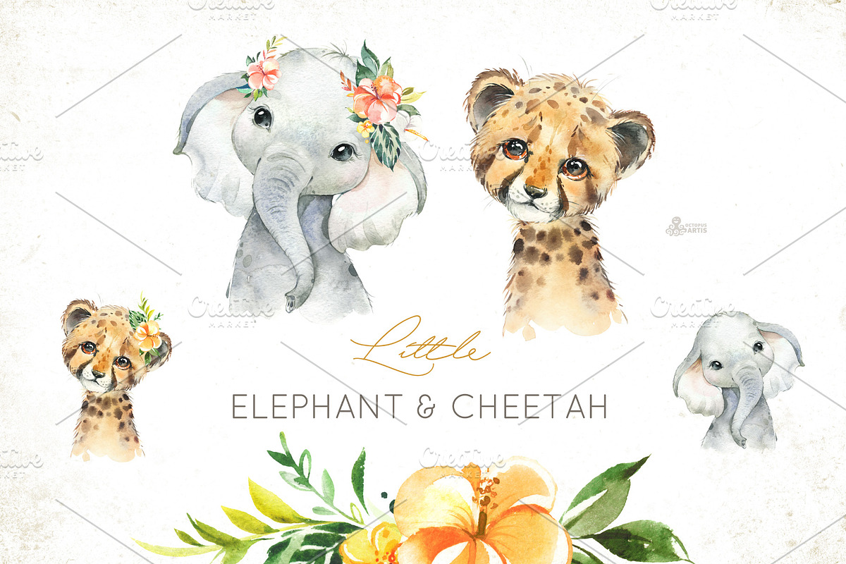 Africa. Little Watercolor Animals, an Animal Illustration by OctopusArtis (Photo 2 of 11)