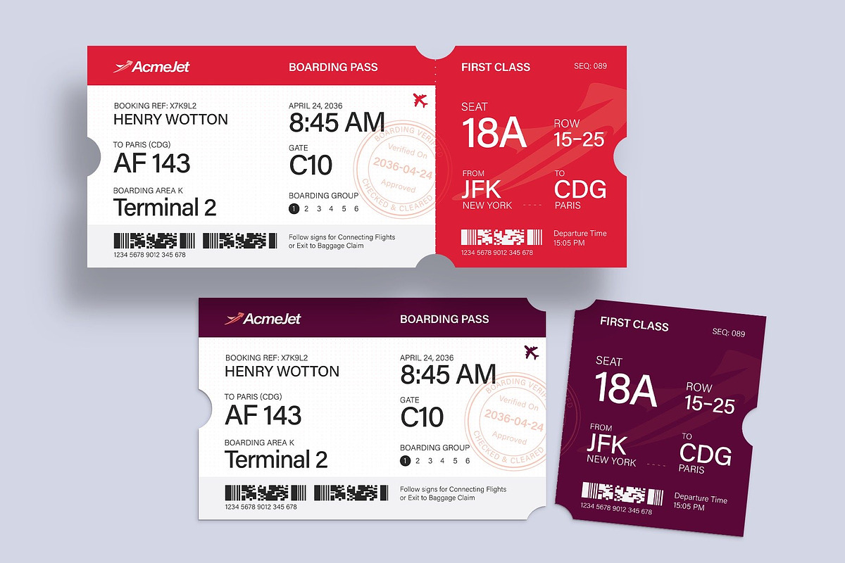 Boarding Pass Ticket Template, a Stationery Template by BrandPacks (Photo 3 of 4)
