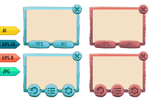 Vector game windows blue and red.