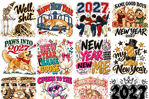 New Year 2027 PNG Sublimation Bundle