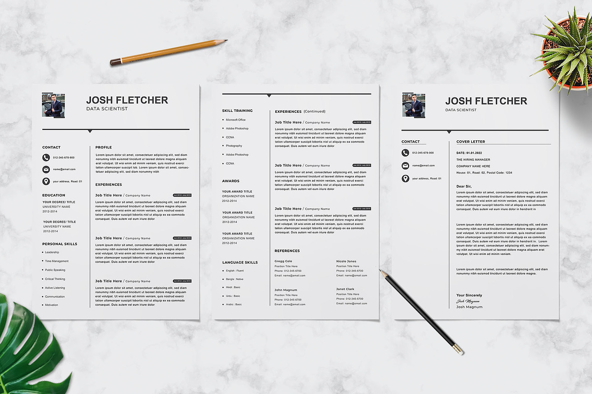 Clean Resume Design Template, a Resume Template by Graphic Template (Photo 1 of 3)