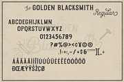 The Golden Blacksmith, a Font by deadlock studio (Thumbnail 10 of 12)